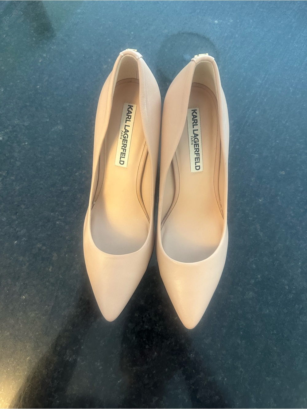 Karl Lagerfeld Nude Pink Pointed-Toe Pumps